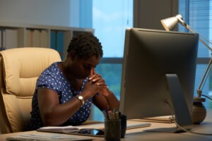 frustrated creator who is sad from not making sales online